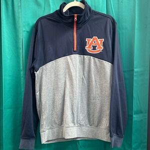 Auburn University Navy and Gray Quarter-Zip Pullover Medium